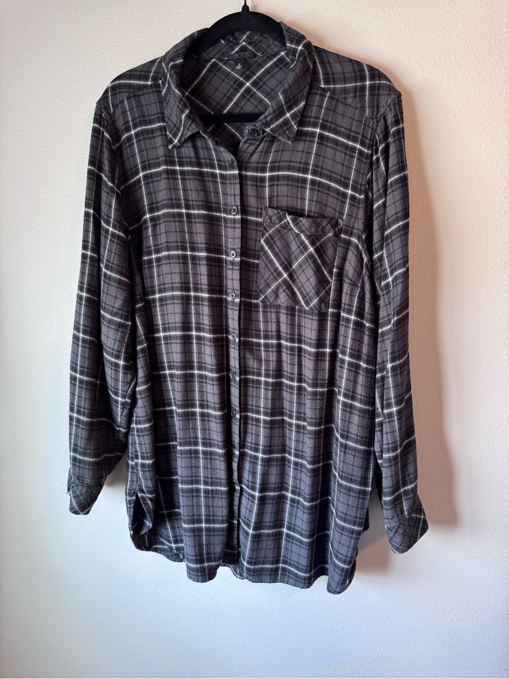 Torrid Plaid Shirt Gray and Black